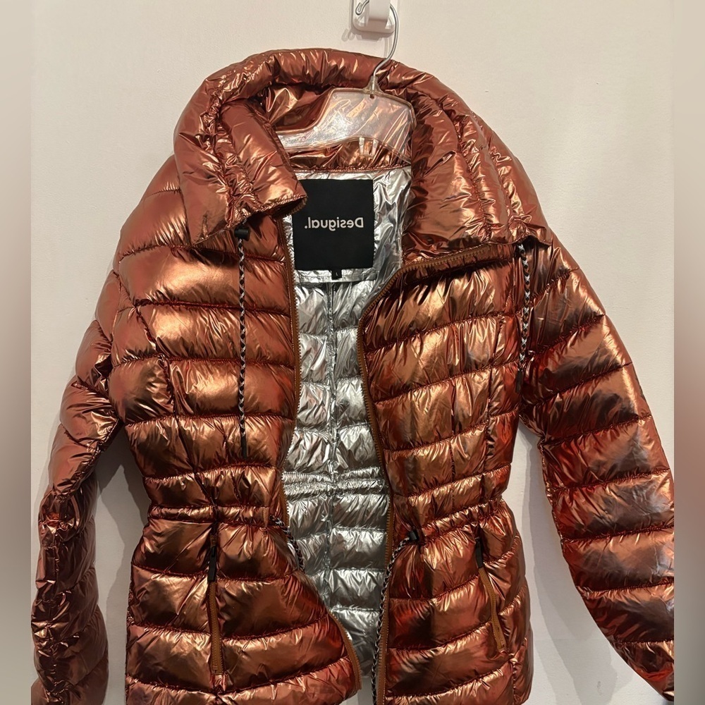 Desigual Shiny Copper Puffer Jacket - Picture 7 of 9